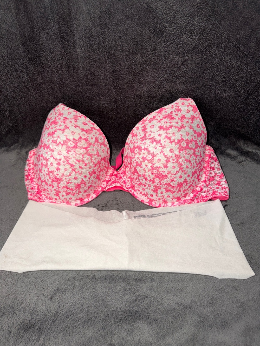 Pink Victoria’s Secret neon Pink Floral T-shirt Bra - Women Intimates